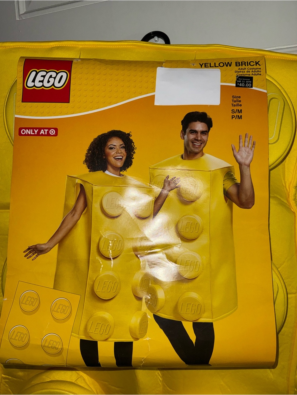 Lego Bright Yellow Brick Costume for Adults size S/M BRAND NEW - Picture 3 of 7